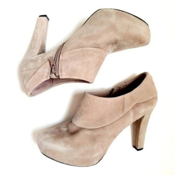 MTNY Laser Genuine Suede High Heel Shoe Bootie Sz 7.5 M - Picture 3 of 11